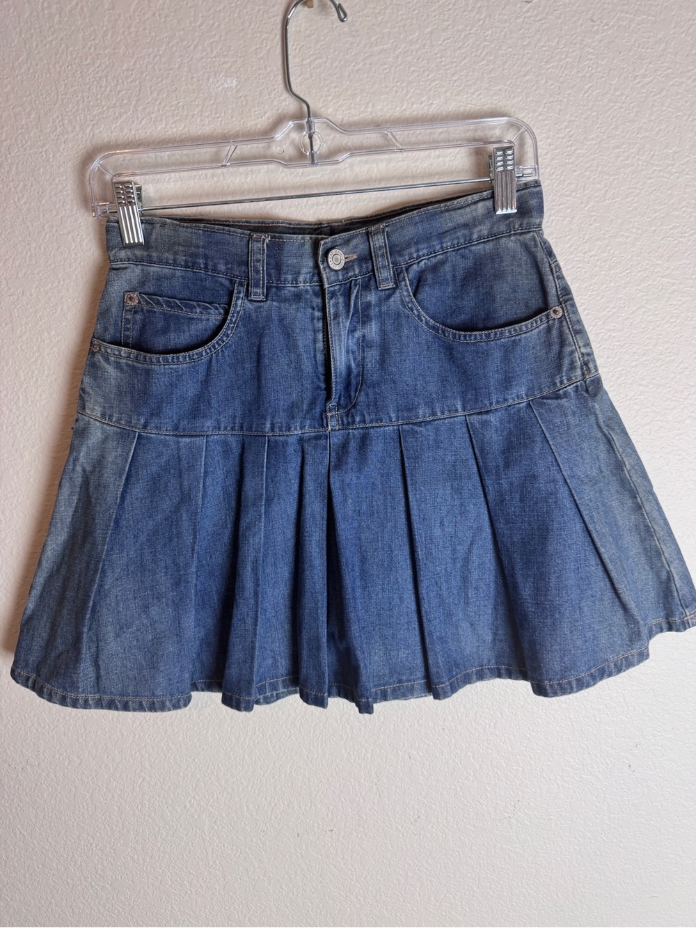 GAP Kids Classic Blue Denim Pleated Mini Skort Size 14